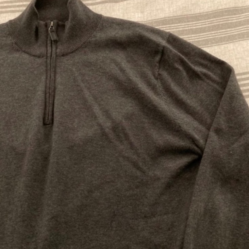 Jos. A Bank Grey Quarter Zip Sweater Medium